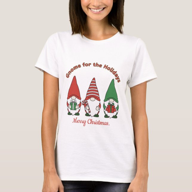 Camiseta Cheerful Christmas Gnomes (Frente)
