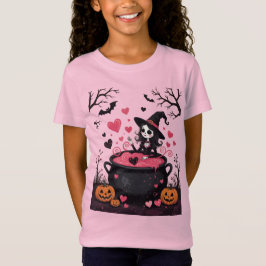 Camiseta Cheerful Little Witch And A Bubbling Cauldron