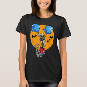 Camiseta Cheerhead Skeleton Halloween Cheer Mãe Meninas Wo