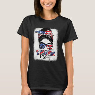 Camiseta Cheerleader 4 de julho Saúde Mãe Americana Bandeir