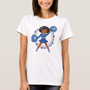 Camiseta Cheerleader Azul - Afro-Americano - Alegre