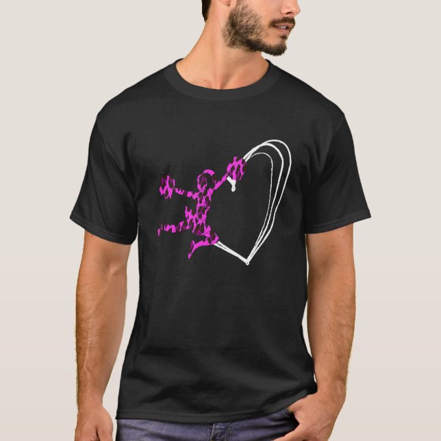 Camiseta Cheerleader Cheer Girl Heart Love Leopard Cheerlea (Frente)