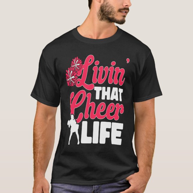 Camiseta Cheerleader Cheerleading  livin´that cheer life (Frente)