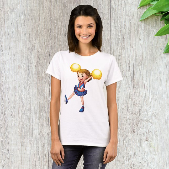Camiseta Cheerleader Com Poms Amarelos (Criador carregado)