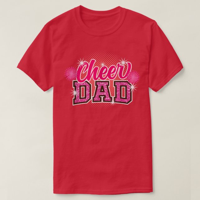 Camiseta Cheerleader Dia de os pais Pai  Papa Pai Chee (Frente do Design)