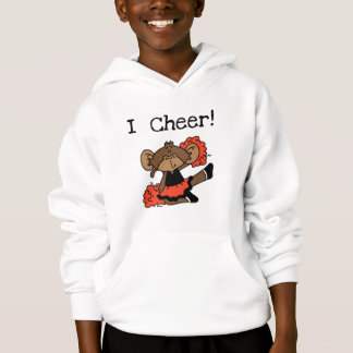 Camiseta Cheerleader do macaco alaranjado e preto