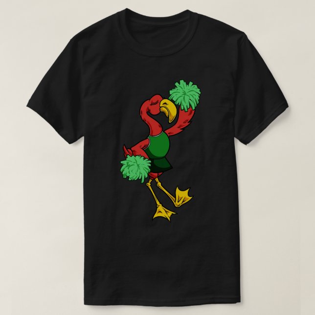 Camiseta cheerleader Flamingo (Frente do Design)