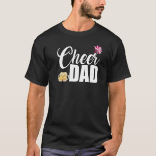 Camiseta Cheerleader Pai Pompom Orgulhoso Papa treinador Fa