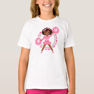 Camiseta Cheerleader rosa - Afro-Americano - Alegre