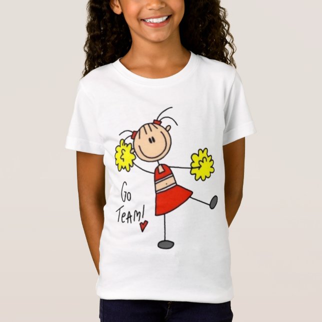Camiseta Cheerleader Stick Figure Kid (Frente)