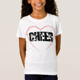Camiseta Cheerleader Tipografia Cheer Silhouette Love Girly