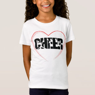 Camiseta Cheerleader Tipografia Cheer Silhouette Love Girly