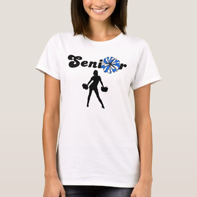 Camiseta Cheerleader Veterano de Dupla Face Azul e Branco (Frente)