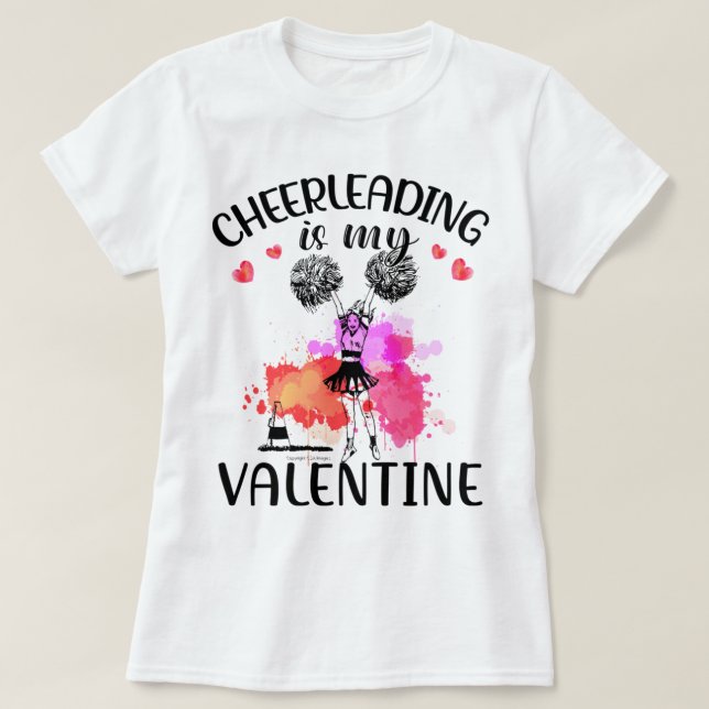 Camiseta Cheerleading é meu valentine TTA (Frente do Design)