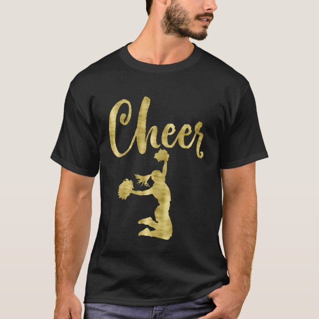 Camiseta Cheerleading Script Cheer Dark Yellow (Frente)