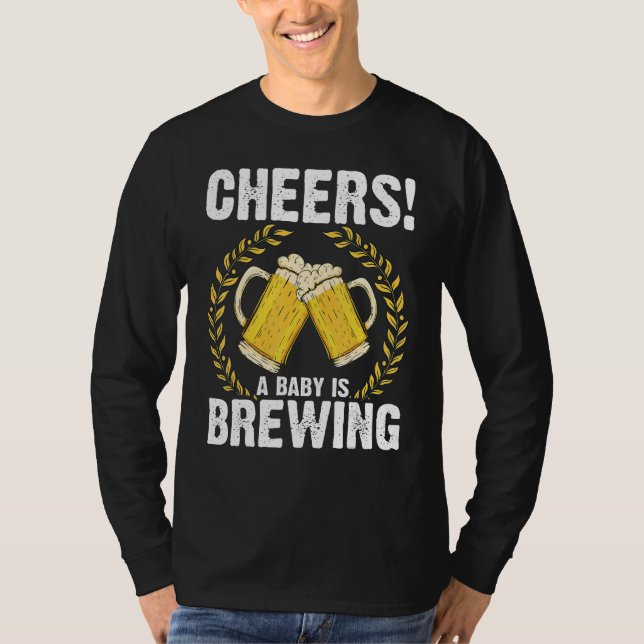 Camiseta Cheers a baby is brewing Brewing Beer brewer  Baby (Frente)