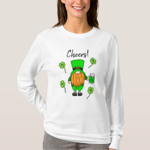 Camiseta Cheers Dia de São Patrício Leprechaun   Cerveja 