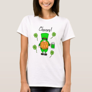 Camiseta Cheers Dia de São Patrício Leprechaun Cerveja ve