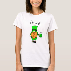 Camiseta Cheers Dia de São Patrício Leprechaun Cerveja ve