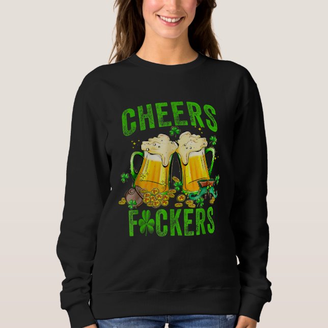 Camiseta Cheers F ckers St Patricks Day Men Women Beer Drin (Frente)