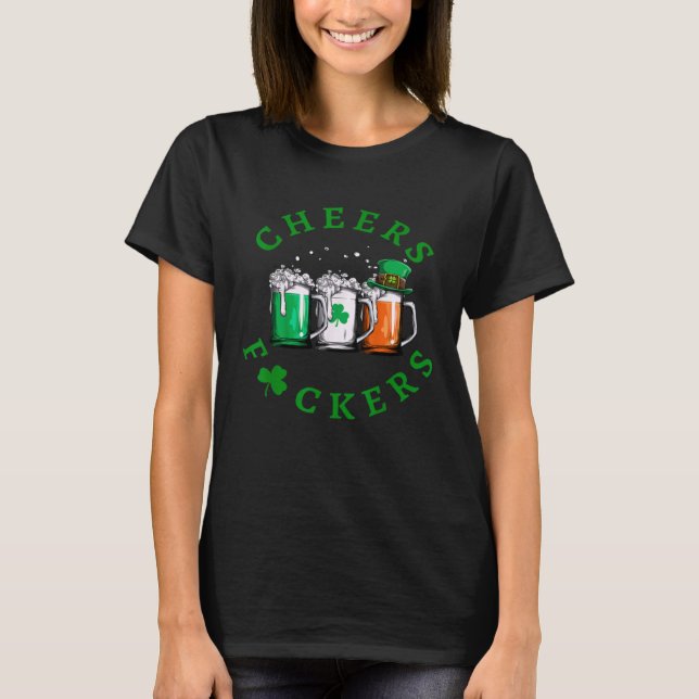 Camiseta Cheers St. Patrick's Day Irish Drinking Green Sham (Frente)