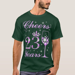 Camiseta Cheers to 23 Years Old Women 23rd Birthday