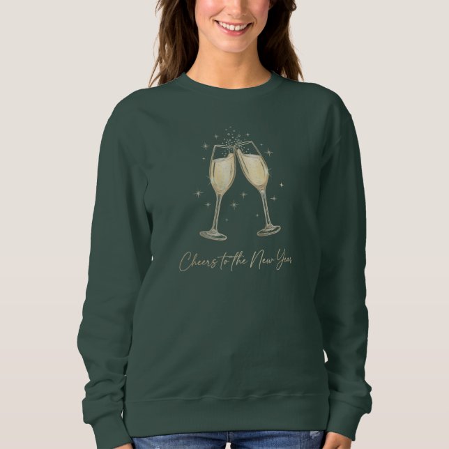 Camiseta Cheers to the New Year Elegant Champagne Glasses (Frente)