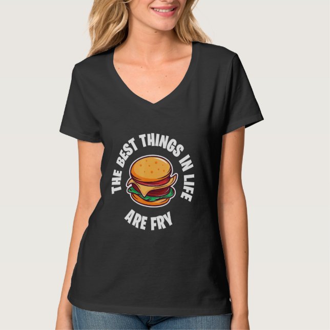 Camiseta Cheeseburger Burger Best Life Junk Comida Fried Fo (Frente)