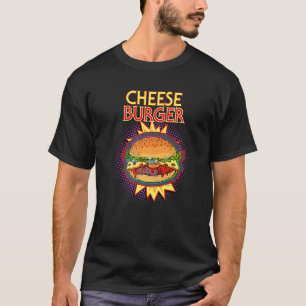 Camiseta Cheeseburger francês Fry Hamburger Comida Flash