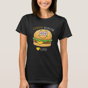 Camiseta Cheeseburger French Fry & Hamburger Comida Heart