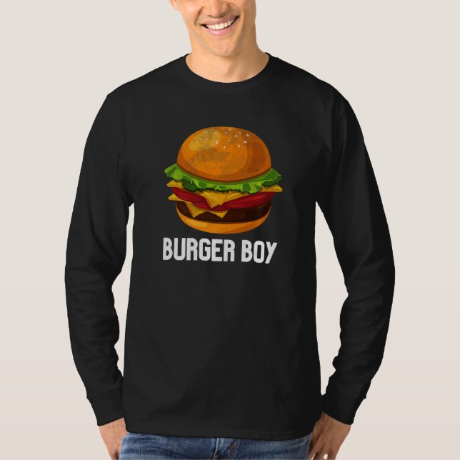 Camiseta Cheeseburger Hamburger Comida Rápida Burger Boy Co (Frente)