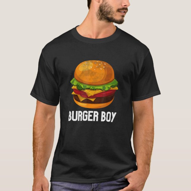 Camiseta Cheeseburger Hamburger Comida Rápida Burger Boy Co (Frente)