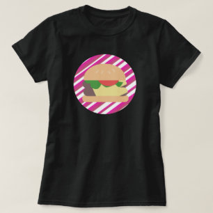 Camiseta Cheeseburger Listras Rosa Ombre