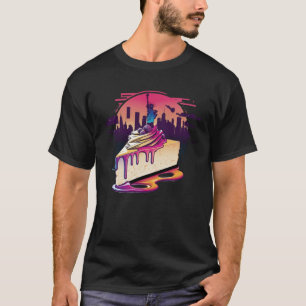 Camiseta Cheesecake Estilo Nova York Synthwave 80s Retrowav