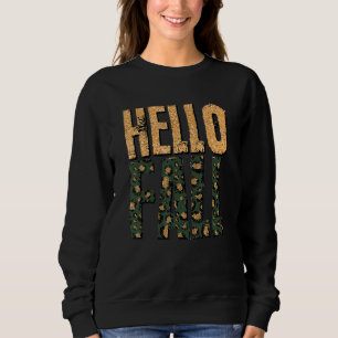 Camiseta Cheetah Alô Fall Autumn Incrível Gráfico