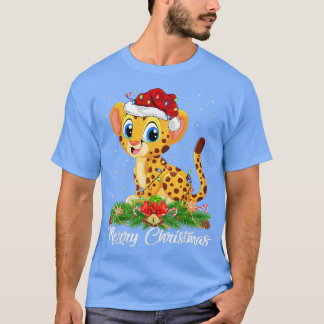 Camiseta Cheetah Amante de os animais Matando Santa Hat Che