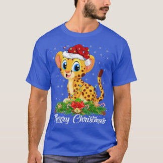 Camiseta Cheetah Amante de os animais Matando Santa Hat Che