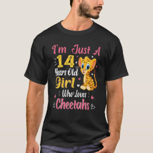 Camiseta Cheetah Apenas Uma Menina Que Ama Chita 14 Birthd