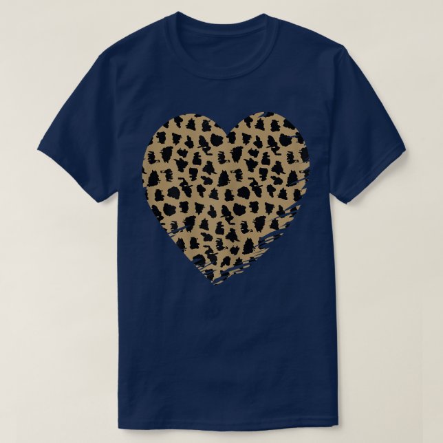 Camiseta Cheetah Heart Leopard Print  (Frente do Design)