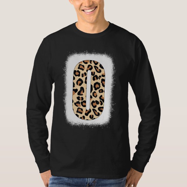 Camiseta Cheetah Impressão - Letra O inicial - Letra O leop (Frente)