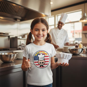 Camiseta Chef Bem-vindo com bandeira americana