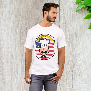 Camiseta Chef Bem-vindo com bandeira americana