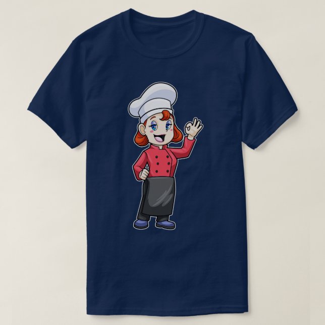 Camiseta Chef com avental de cozinha (Frente do Design)