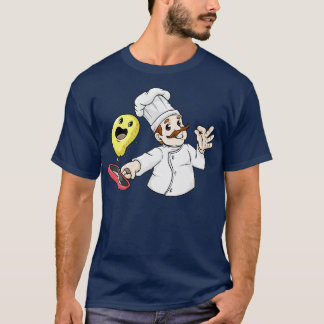 Camiseta Chef com chapéu de chef, ovo e pano desidratados