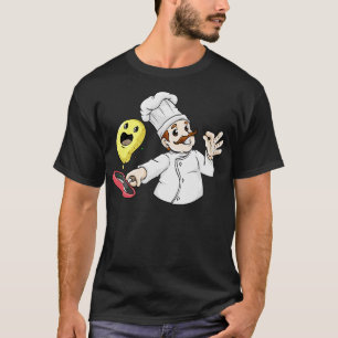 Camiseta Chef com chapéu de chef, ovo e pano desidratados
