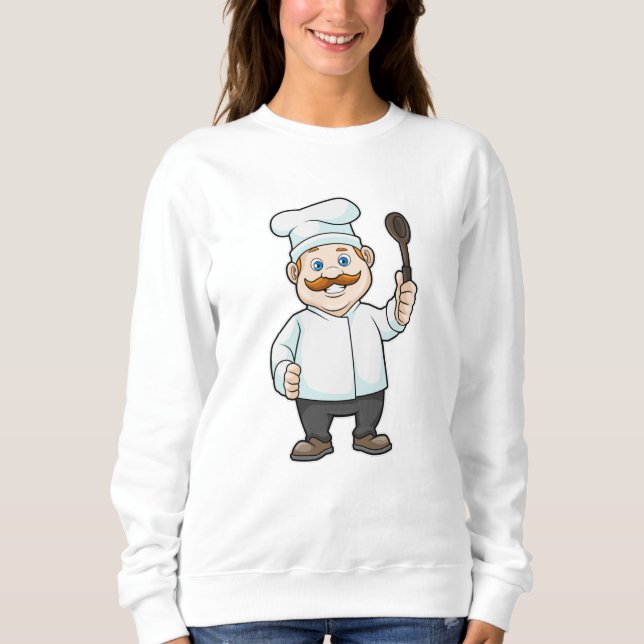 Camiseta Chef com chapéu e colher de sopa de chef (Frente)