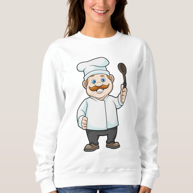 Camiseta Chef com chapéu e colher de sopa de chef (Frente)