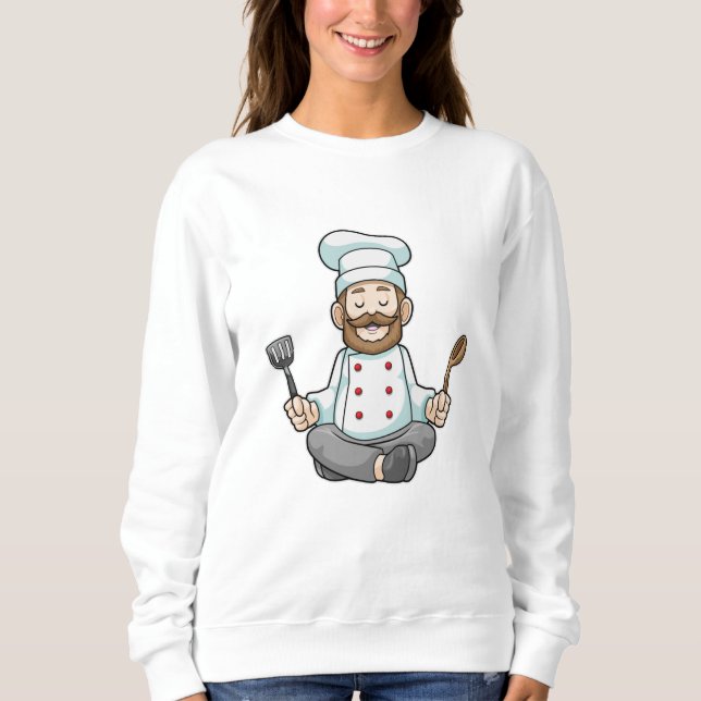 Camiseta Chef com placa de Cozinhar em Yoga (Frente)
