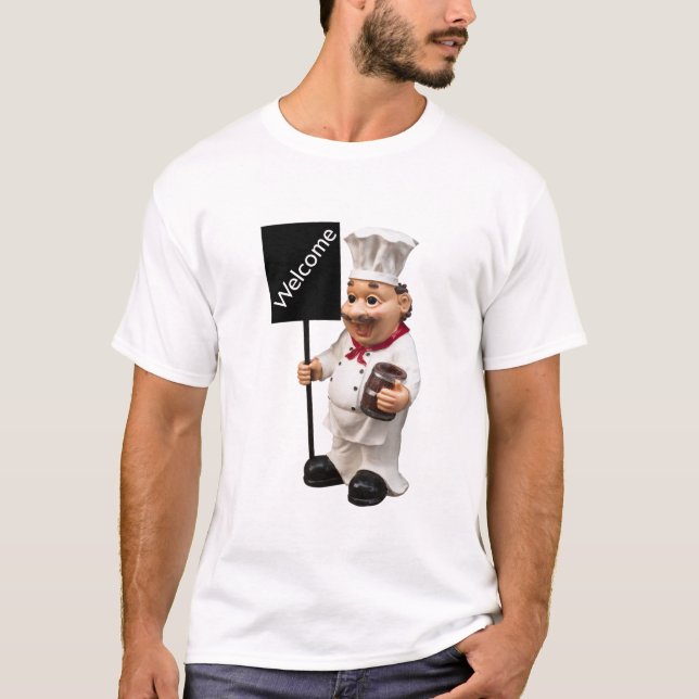 Camiseta Chef Cook - Cartão de menu WELCOME (Frente)