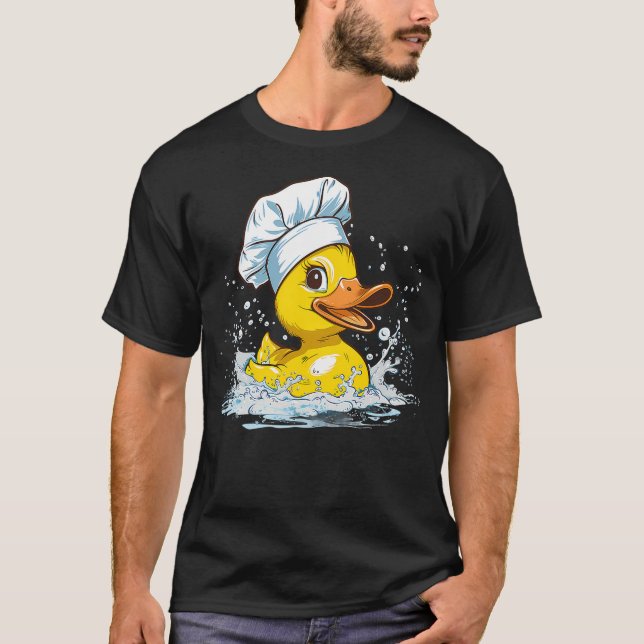 Camiseta Chef Cook Rubber Duck Food Animal Splash (Frente)